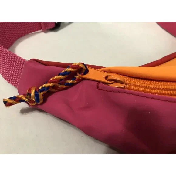 Vintage 1990's Nylon Orange Pink Kids Xpress Fanny Pack Belt Bag Hip Sack 34 - Picture 3 of 4
